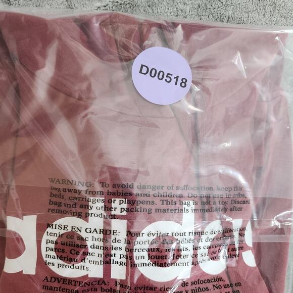 Adidas Sweatshirt Womens L Red Essentials Linear Pullover Hoodie Athleisure - Picture 8 of 8